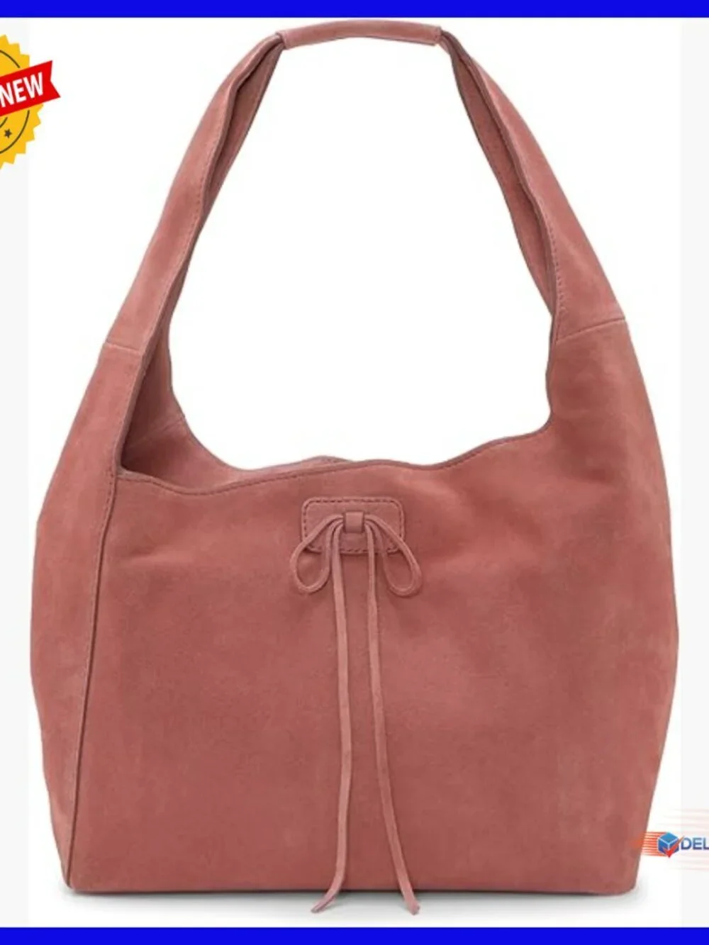 Leather Hobo Shoulder Bag with Magnetic Closure, Multiple Pockets